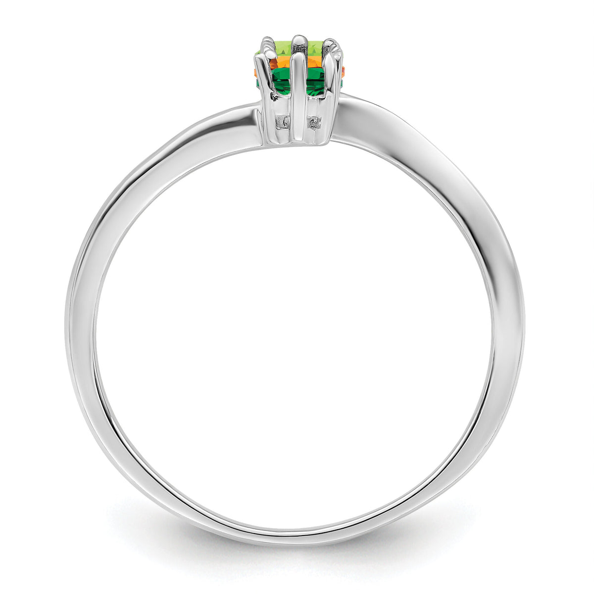 14k White Gold Polished 3-Stone Mothers Ring Mounting-XMR15/3W