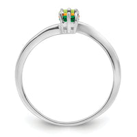 14k White Gold Polished 3-Stone Mothers Ring Mounting-XMR15/3W