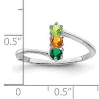 14k White Gold Polished 3-Stone Mothers Ring Mounting-XMR15/3W