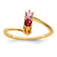 14k Polished 3-Stone Mothers Ring Mounting-XMR15/3