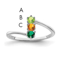 14k White Gold Polished 3-Stone Mothers Ring Mounting-XMR15/3W