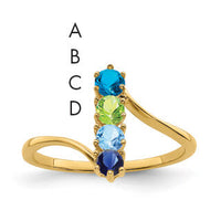 14k Polished 4-Stone Mothers Ring Mounting-XMR15/4