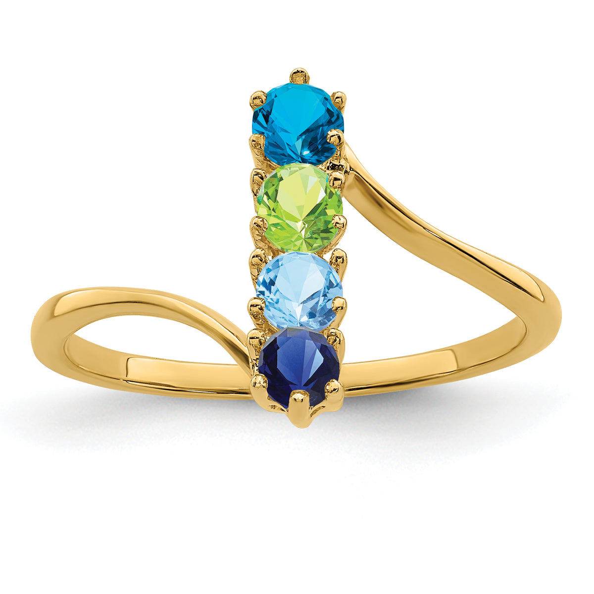 14k Polished 4-Stone Mothers Ring Mounting-XMR15/4-7