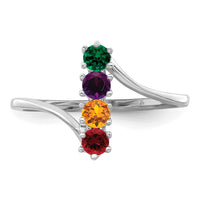 14k White Gold Polished 4-Stone Mothers Ring Mounting-XMR15/4W
