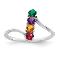 14k White Gold Polished 4-Stone Mothers Ring Mounting-XMR15/4W