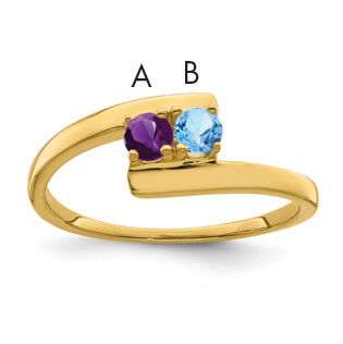 14k Polished 2-Stone Mothers Ring Mounting-XMR16/2