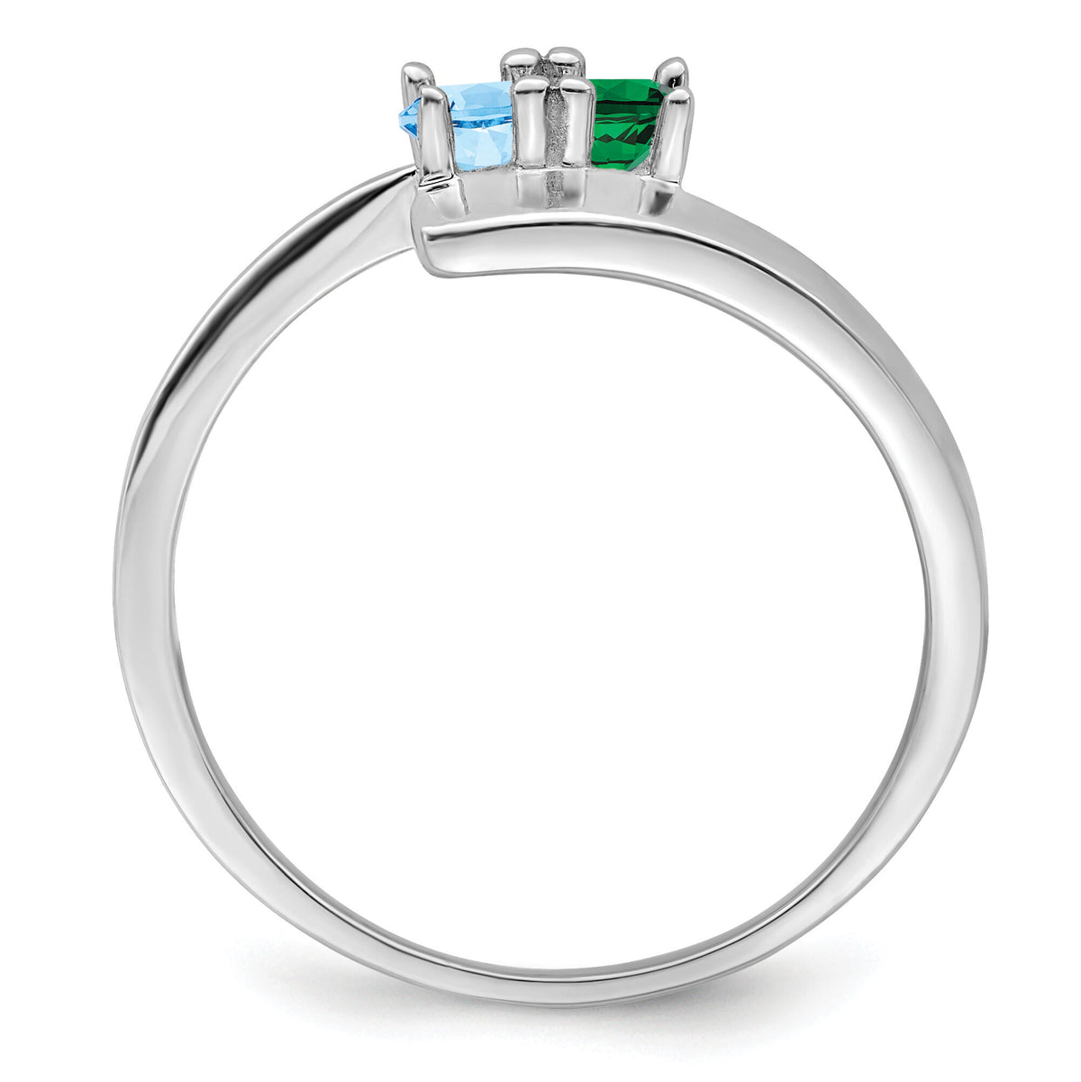 14k White Gold Polished 2-Stone Mothers Ring Mounting-XMR16/2W