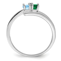 14k White Gold Polished 2-Stone Mothers Ring Mounting-XMR16/2W