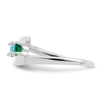 14k White Gold Polished 2-Stone Mothers Ring Mounting-XMR16/2W