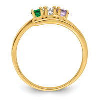 14k Polished 3-Stone Mothers Ring Mounting-XMR16/3