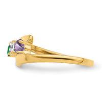 14k Polished 3-Stone Mothers Ring Mounting-XMR16/3