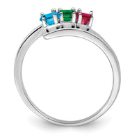 14k White Gold Polished 3-Stone Mothers Ring Mounting-XMR16/3W