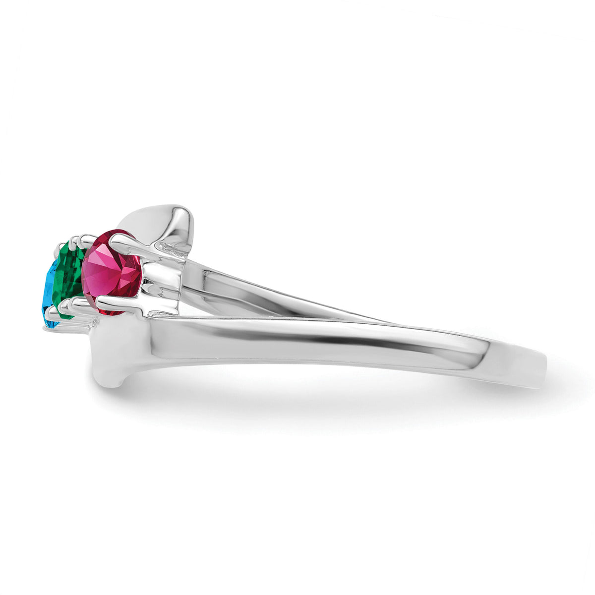 14k White Gold Polished 3-Stone Mothers Ring Mounting-XMR16/3W
