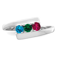 14k White Gold Polished 3-Stone Mothers Ring Mounting-XMR16/3W