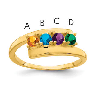 14k Polished 4-Stone Mothers Ring Mounting-XMR16/4