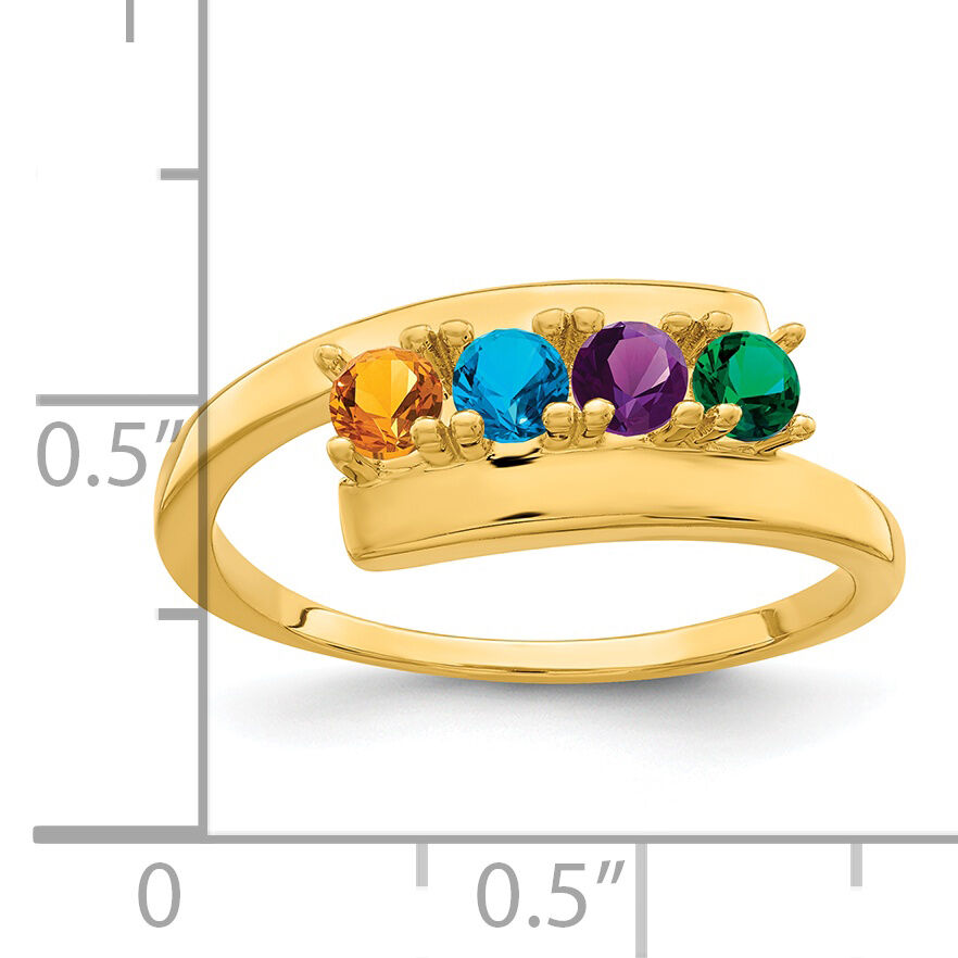 14k Polished 4-Stone Mothers Ring Mounting-XMR16/4