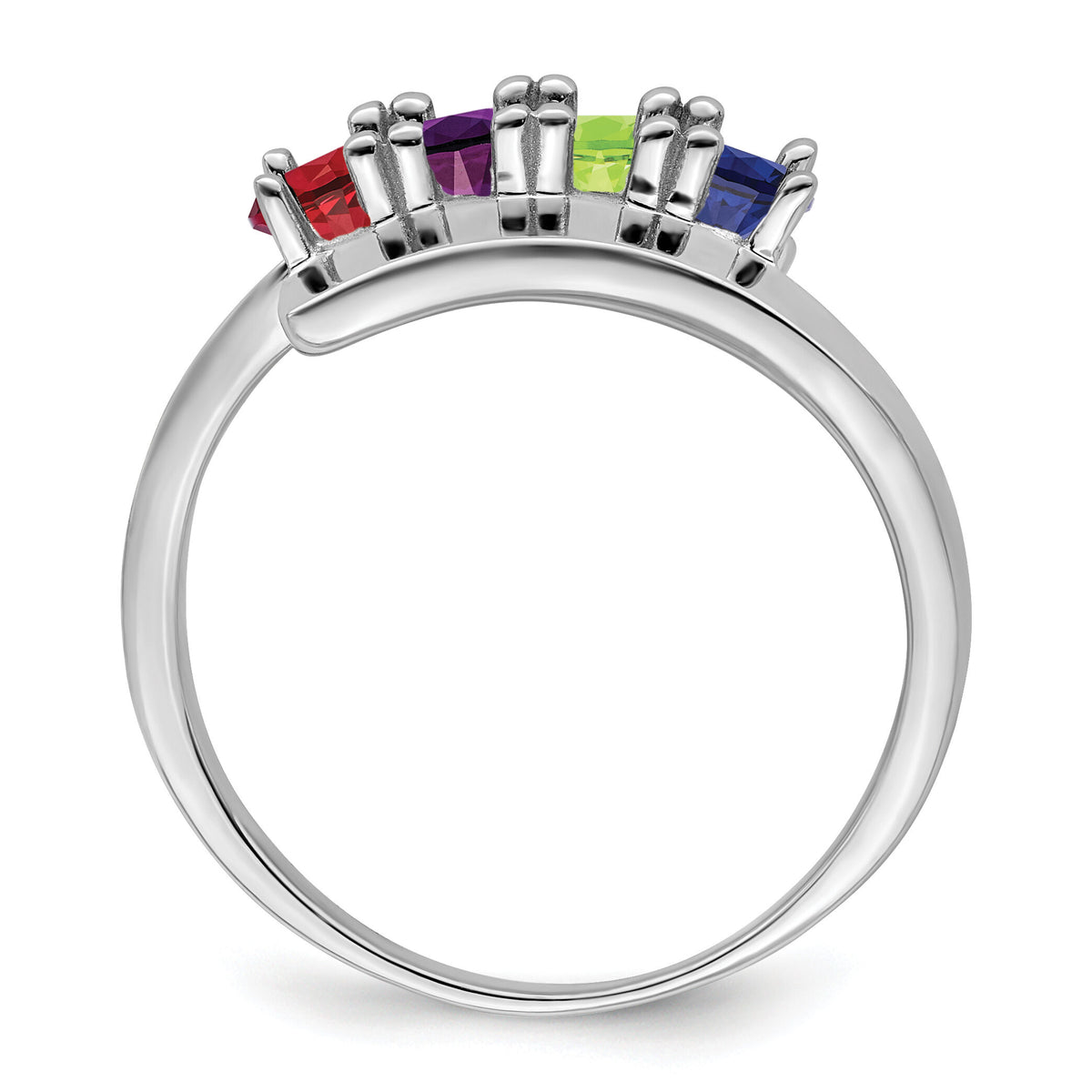 14k White Gold Polished 4-Stone Mothers Ring Mounting-XMR16/4W