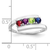 14k White Gold Polished 4-Stone Mothers Ring Mounting-XMR16/4W