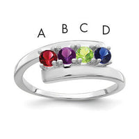 14k White Gold Polished 4-Stone Mothers Ring Mounting-XMR16/4W