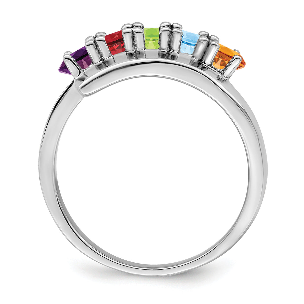 14k White Gold Polished 5-Stone Mothers Ring Mounting-XMR16/5W