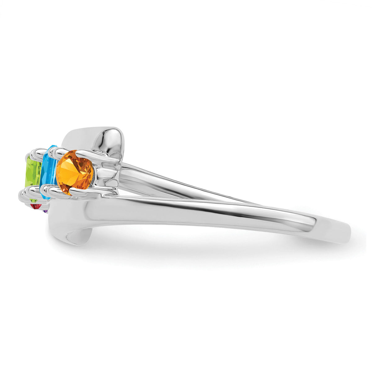 14k White Gold Polished 5-Stone Mothers Ring Mounting-XMR16/5W