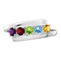 14k White Gold Polished 5-Stone Mothers Ring Mounting-XMR16/5W