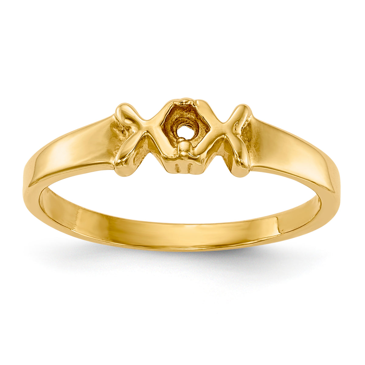 14k Polished 1-Stone Mothers Ring Mounting-XMR17/1-7