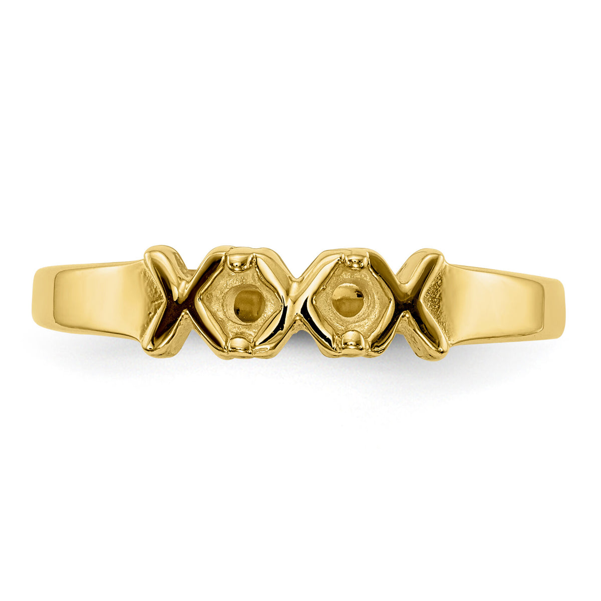 14k Polished 2-Stone Mothers Ring Mounting-XMR17/2