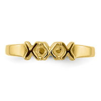 14k Polished 2-Stone Mothers Ring Mounting-XMR17/2