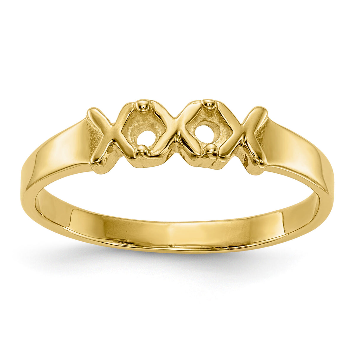 14k Polished 2-Stone Mothers Ring Mounting-XMR17/2