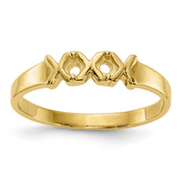 14k Polished 2-Stone Mothers Ring Mounting-XMR17/2