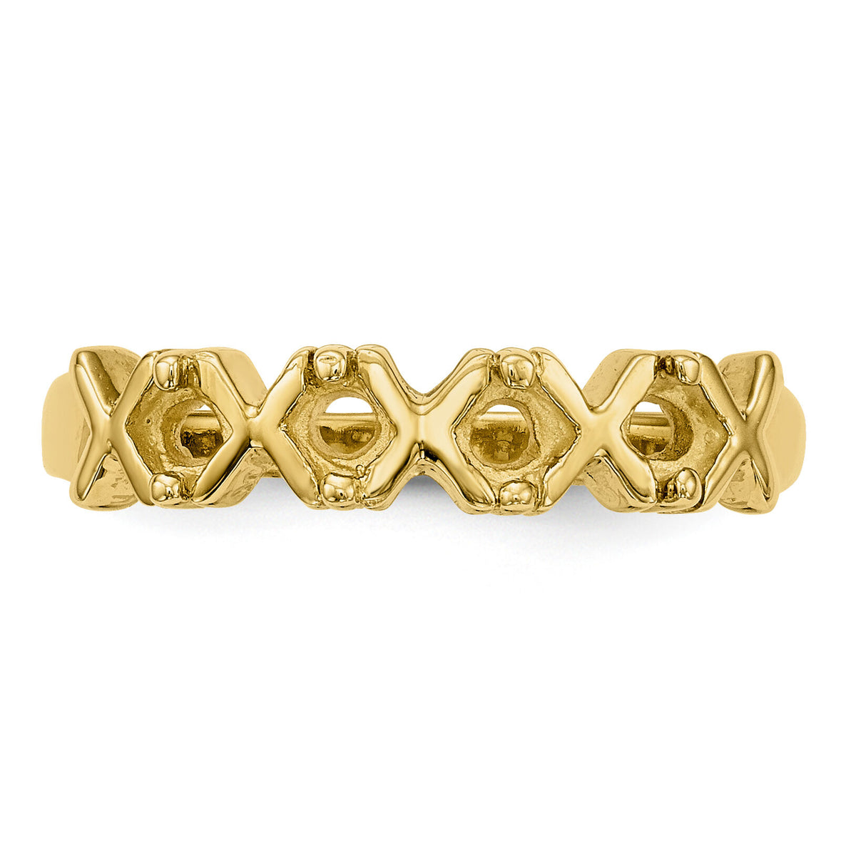 14k Polished 4-Stone Mothers Ring Mounting-XMR17/4