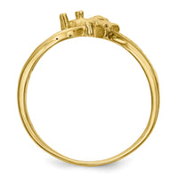 14k Polished 1-Stone Mothers Ring with Angel on Band Mounting-XMR18/1