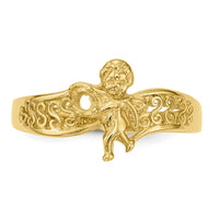 14k Polished 1-Stone Mothers Ring with Angel on Band Mounting-XMR18/1