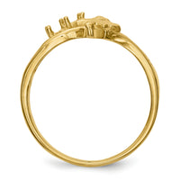 14k Polished 2-Stone Mothers Ring with Angel on Band Mounting-XMR18/2