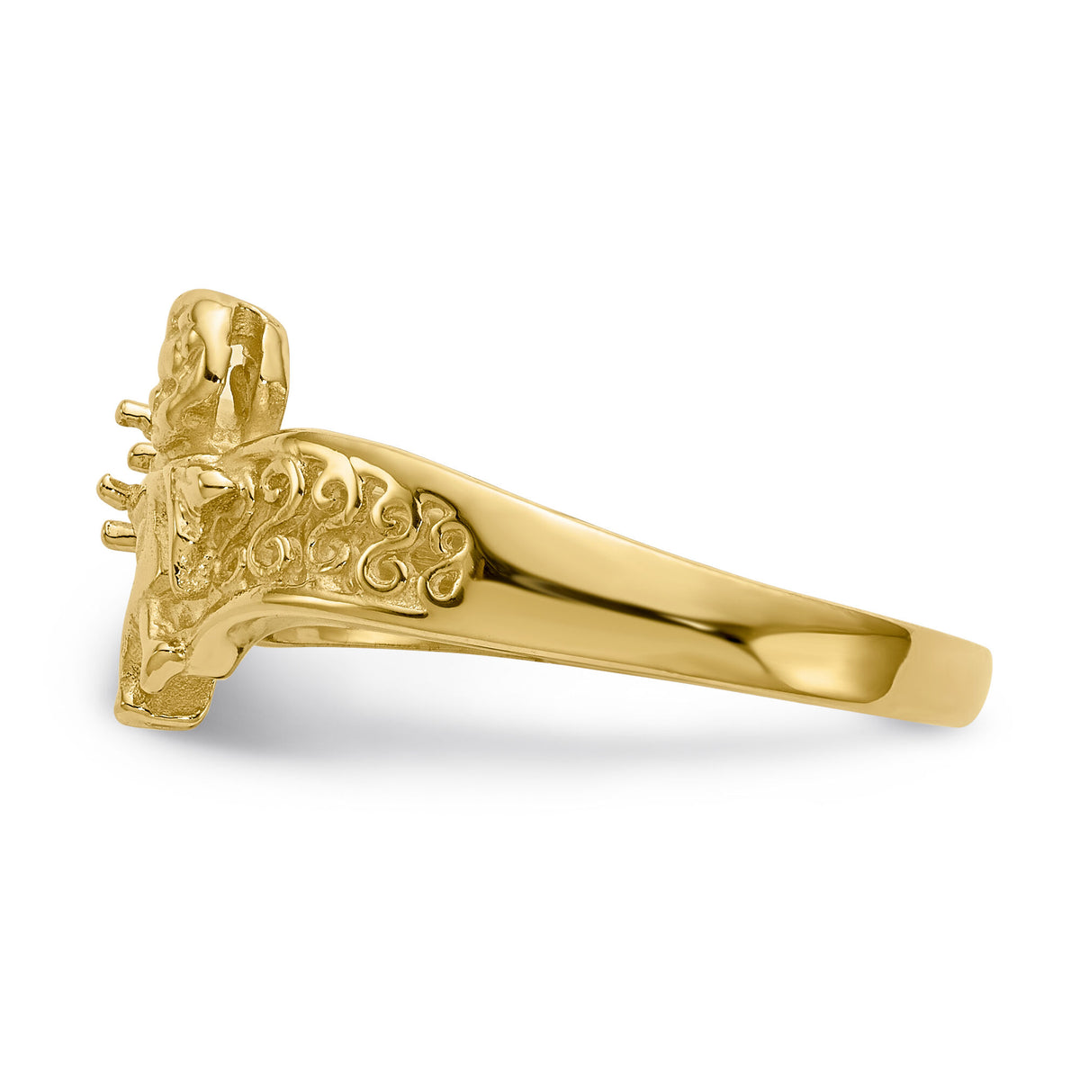14k Polished 2-Stone Mothers Ring with Angel on Band Mounting-XMR18/2