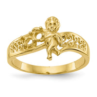 14k Polished 2-Stone Mothers Ring with Angel on Band Mounting-XMR18/2