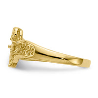 14k Polished 3-Stone Mothers Ring with Angel on Band Mounting-XMR18/3