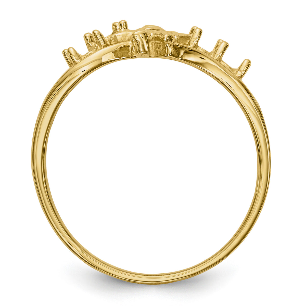 14k Polished 4-Stone Mothers Ring with Angel on Band Mounting-XMR18/4