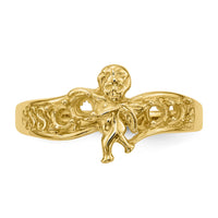 14k Polished 4-Stone Mothers Ring with Angel on Band Mounting-XMR18/4