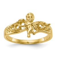 14k Polished 4-Stone Mothers Ring with Angel on Band Mounting-XMR18/4