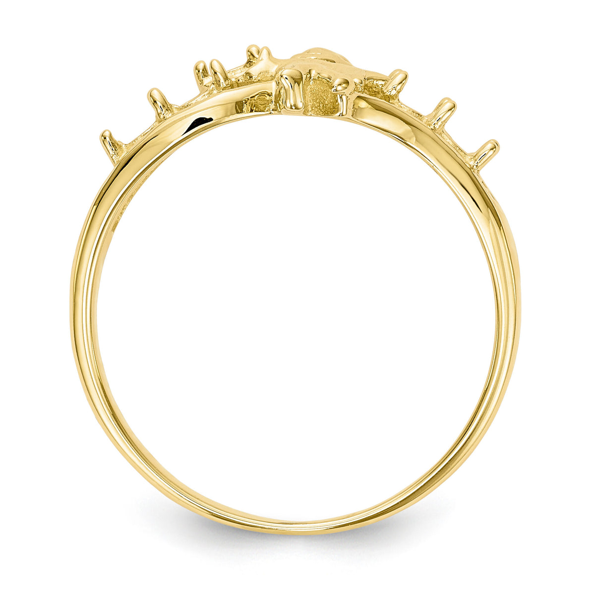 14k Polished 5-Stone Mothers Ring with Angel on Band Mounting-XMR18/5