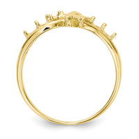 14k Polished 5-Stone Mothers Ring with Angel on Band Mounting-XMR18/5
