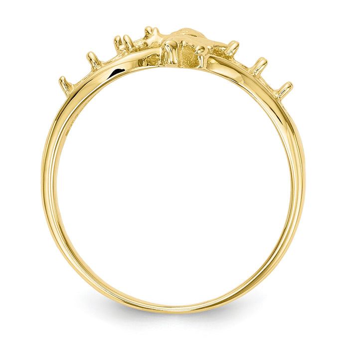 14k Polished 5-Stone Mothers Ring with Angel on Band Mounting-XMR18/5