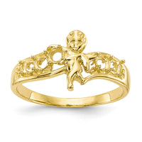 14k Polished 5-Stone Mothers Ring with Angel on Band Mounting-XMR18/5