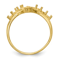 14k Polished 6-Stone Mothers Ring with Angel on Band Mounting-XMR18/6