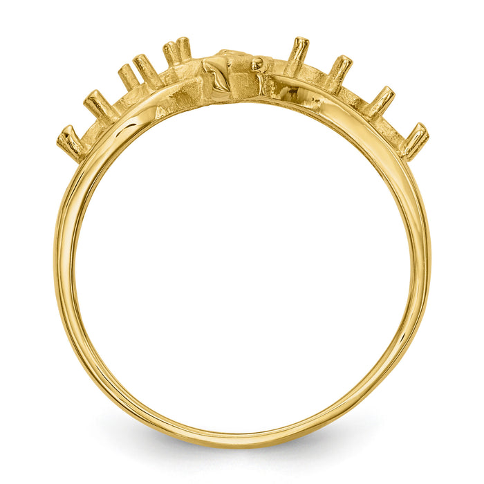 14k Polished 6-Stone Mothers Ring with Angel on Band Mounting-XMR18/6