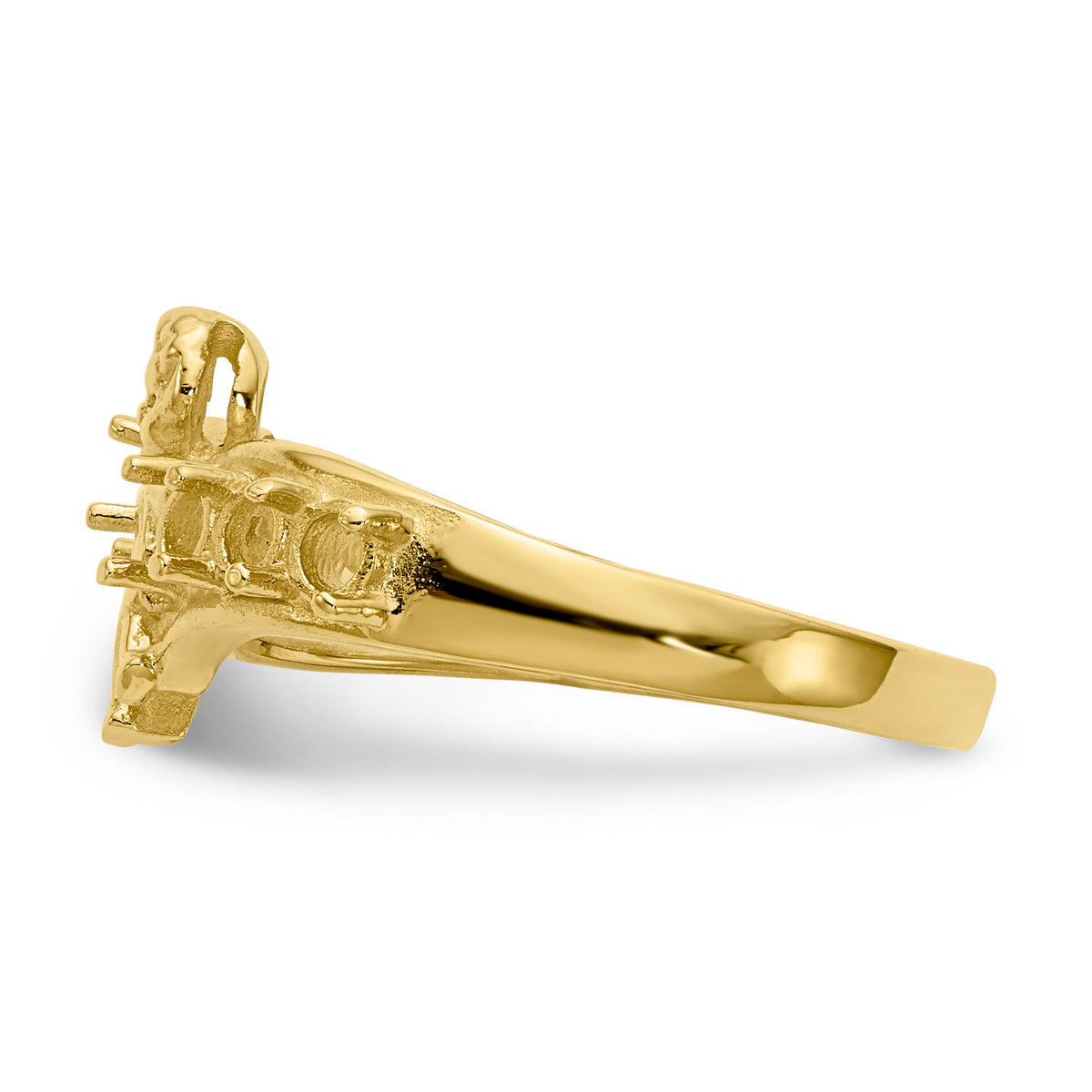 14k Polished 6-Stone Mothers Ring with Angel on Band Mounting-XMR18/6