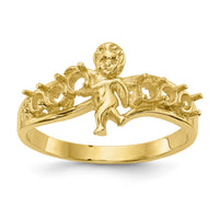 14k Polished 6-Stone Mothers Ring with Angel on Band Mounting-XMR18/6