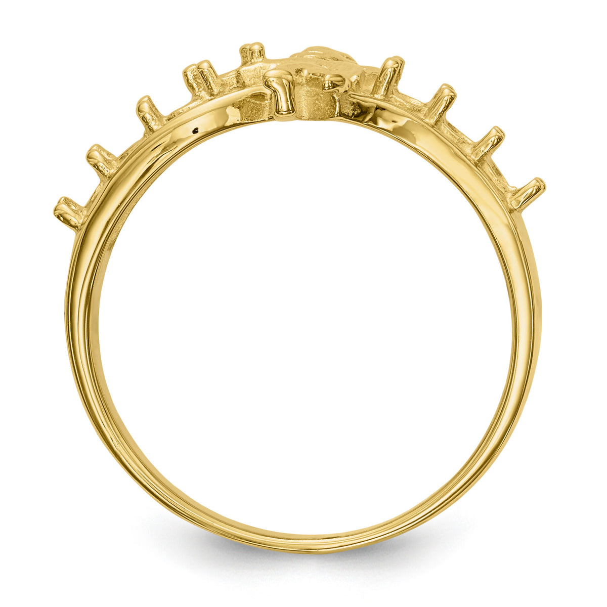 14k Polished 7-Stone Mothers Ring with Angel on Band Mounting-XMR18/7